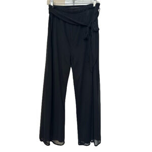 MSK Sheer Overlay Cocktail Pants with attached Sheer Belt